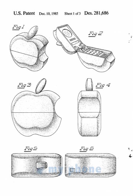 雷死人的1985年蘋果手機概念設計圖，居然也申請了專利